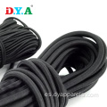 Stock de cuerda de cable elástica redonda de poliéster negro blanco